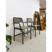 Load image into Gallery viewer, Distressed Blue Coastal Chairs Wood &amp; Cast Iron Weathered Vintage Chairs Seating
