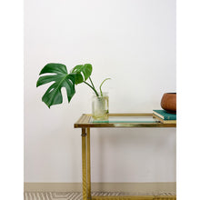 Load image into Gallery viewer, Vintage MCM Brass Console Table Glass Top Hollywood Regency Sofa Table Coastal
