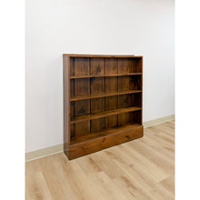 Load image into Gallery viewer, Vintage MCM Solid Walnut Four Shelf Bookcase Shallow Display MidCentury Shelving
