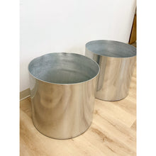 Load image into Gallery viewer, Vintage Round Chrome Oversized Planter Pair MCM Mid-Century Modern Chic
