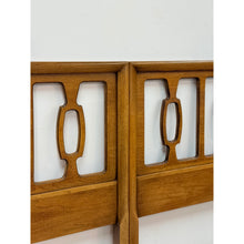 Load image into Gallery viewer, Vintage MCM Drexel Meridian King Headboard Collectible Walnut Bed Made from Twin
