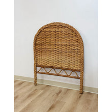 Load image into Gallery viewer, Vintage, Coastal, Boho Wicker Woven Wicker and Rattan, Twin Headboard Bed Accent
