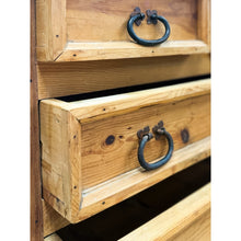 Load image into Gallery viewer, Mexican Solid Pine Five Drawer Dresser Wrought Iron Pulls Rustic Farmhouse Chest
