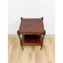 Load image into Gallery viewer, Bombay Mahogany Traditional Side Table Pullout Tray Regency Style Accent
