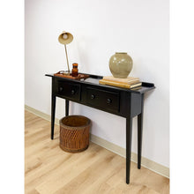 Load image into Gallery viewer, Nichols and Stone Solid Black Wood Console Two Drawers Modern Transitional
