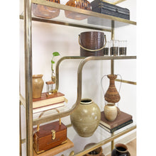 Load image into Gallery viewer, Vintage Milo Baughman Style Brass Tone Etagere Shelf Vintage Hollywood Regency
