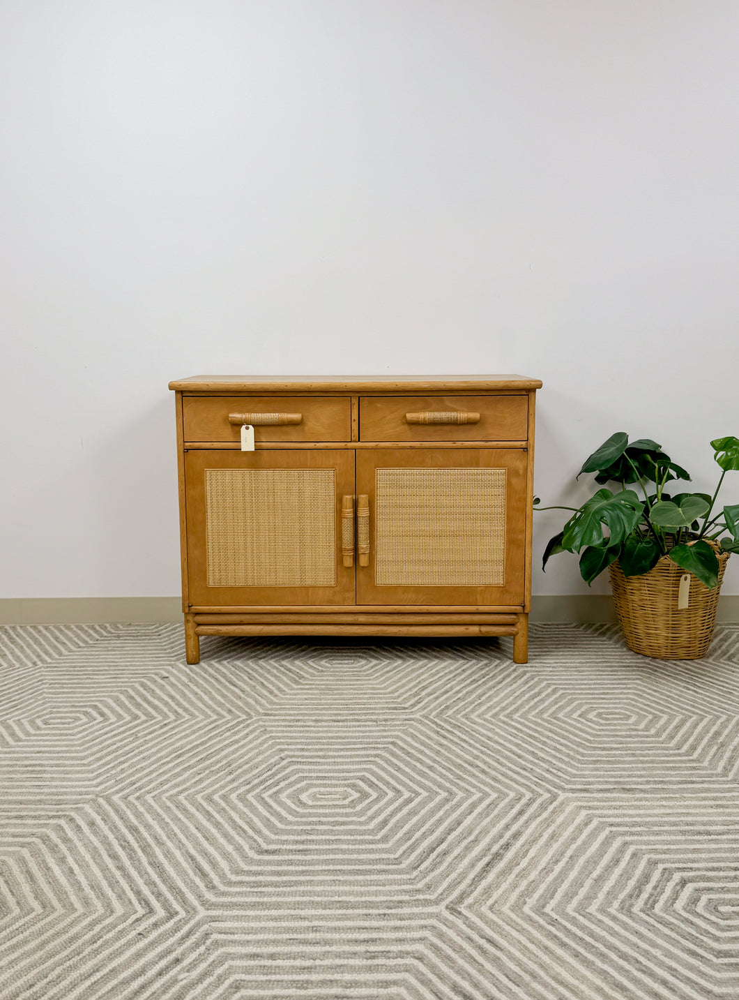 Heywood Wakefield Style Rattan Cabinet