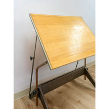 Load image into Gallery viewer, Vintage Drafting Table Mayline Pivot Tilt Blonde Wood Artist Architect MCM
