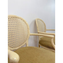 Load image into Gallery viewer, Pair of Vintage Fairfield Cane Back Chairs French Provincial Regency Accent

