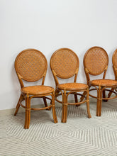 Load image into Gallery viewer, Set of 4 Rattan and Cane Dining Chairs
