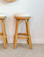 Load image into Gallery viewer, Pair of Rattan Swivel Barstools
