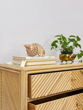 Load image into Gallery viewer, Vintage Rattan Pencil Reed Chest of Drawers
