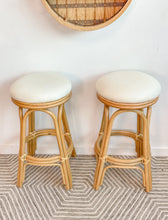 Load image into Gallery viewer, Pair of Rattan Swivel Barstools
