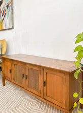 Load image into Gallery viewer, Mid Century Low Cane Credenza
