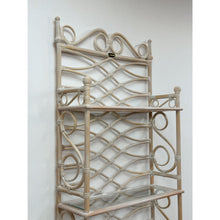 Load image into Gallery viewer, Vintage Etagere Henry Link Rattan Whitewash Three-Tier Glass Shelves Coastal
