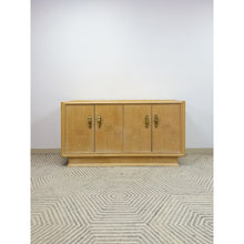 Load image into Gallery viewer, Vintage Regency Blonde Parquetry Buffet Server Credenza By United 60" Wide MCM
