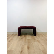 Load image into Gallery viewer, Postmodern Burgundy/Mauve Upholstered Curved Bench Vintage Sculptural Seating

