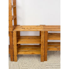 Load image into Gallery viewer, Vintage Modular Pine 4-Piece Shelf Unit Rustic Stackable Bookcase Organic Modern
