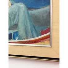 Load image into Gallery viewer, The Boatman Original Oil Painting Signed M.W. Picchi Couple Boat Nautical Art
