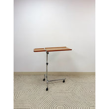 Load image into Gallery viewer, Danish Teak MCM Rolling Music Stand Adjustable Side Table 28"-37" Tall
