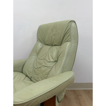 Load image into Gallery viewer, Lane Furniture Stressless Style Sage Green Leather Swivel Recliner Chair Ottoman

