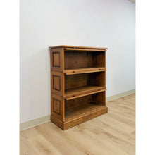 Load image into Gallery viewer, Antique Oak Four-Piece Barrister Cabinet with Glass Flip-Up Doors for Library
