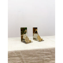 Load image into Gallery viewer, Vintage Mid-Century Modern Brass Racket Bookends MCM Style Art Deco
