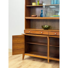 Load image into Gallery viewer, Vintage Hutch by Paine Furniture MCM China Cabinet, Parquet Doors, Glass Sliding
