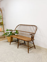 Load image into Gallery viewer, Vintage Oak Spindle Bench
