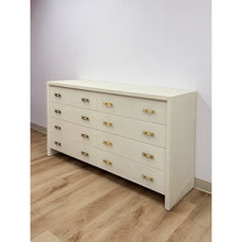 Load image into Gallery viewer, Coastal Mitchell Gold Bob Williams White Dresser, Brass Handles, 8 Drawer
