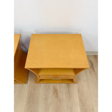 Load image into Gallery viewer, Unique Curved Hourglass Double Sided Nightstand Pair Vintage Accent
