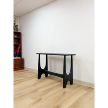 Load image into Gallery viewer, West Elm Solid Black Wood Entry Table Modern MCM Organic Sofa Table
