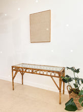 Load image into Gallery viewer, Scalloped Rattan Console Table
