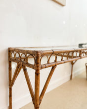 Load image into Gallery viewer, Scalloped Rattan Console Table
