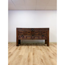 Load image into Gallery viewer, Antique Indian Dowry Chest 19th Century Brass Studs Iron Medieval Style Console
