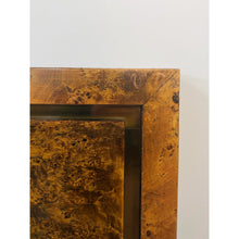 Load image into Gallery viewer, Vintage John Stuart MCM Burlwood King Headboard Bronze Inlay Detail, Collectable
