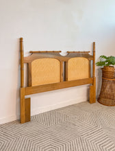 Load image into Gallery viewer, Queen Parquetry Faux Bamboo Headboard
