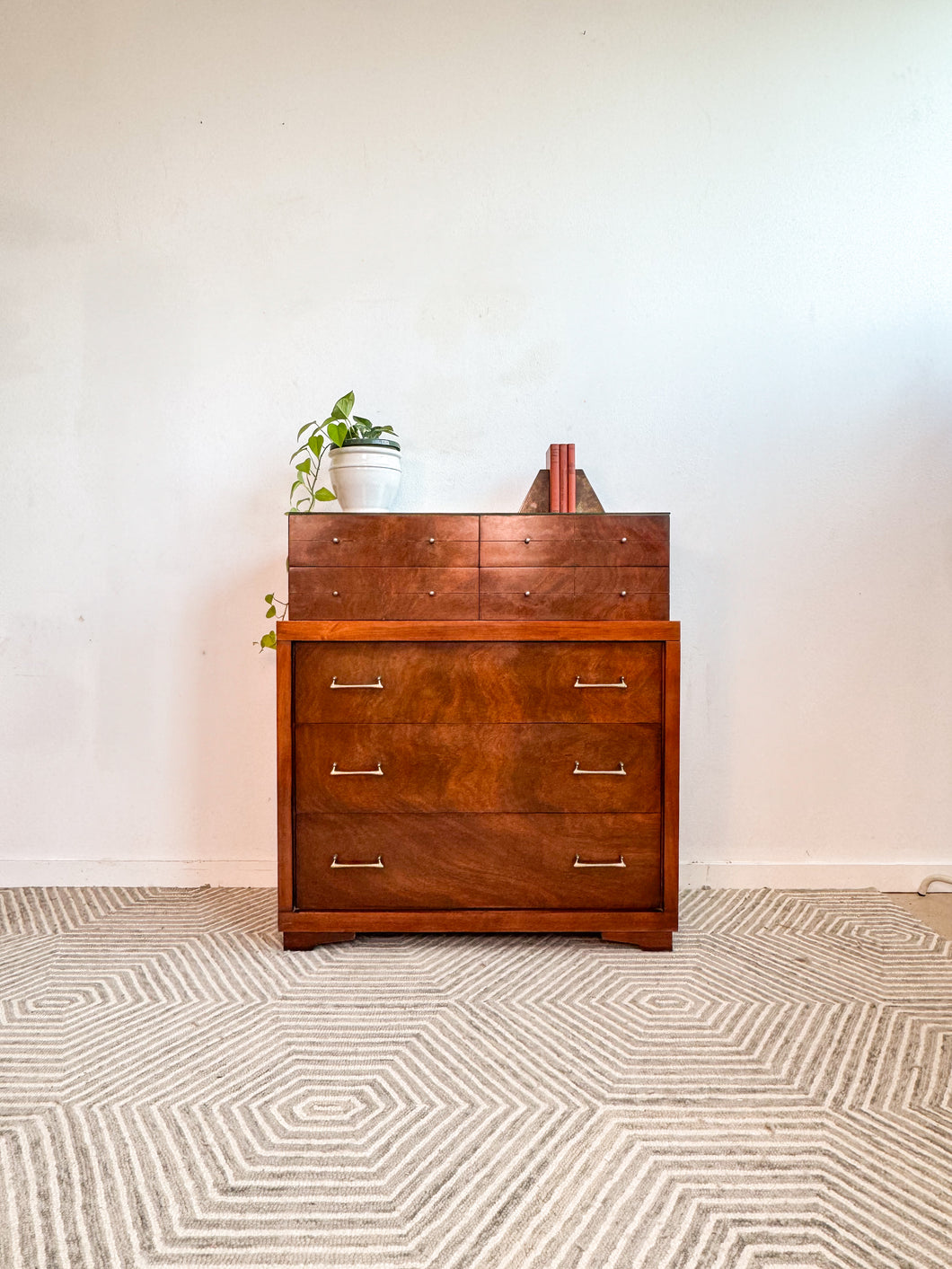 Mahogany Modern Tallboy Dresser