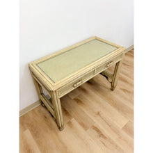 Load image into Gallery viewer, Vintage Ficks Reed Faux Bamboo Petite Desk with Drawers Wicker Coastal MCM
