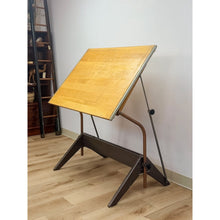 Load image into Gallery viewer, Vintage Drafting Table Mayline Pivot Tilt Blonde Wood Artist Architect MCM
