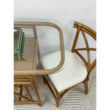 Load image into Gallery viewer, Vintage Rattan Bistro Set Counter Height Bar Stools Table Coastal Honeymoon Set

