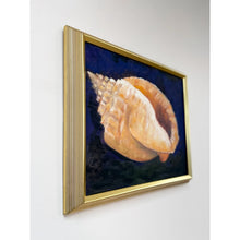 Load image into Gallery viewer, Conch Shell Still Life Original Painting Elinor White, Gold Frame Oil on Canvas
