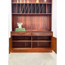 Load image into Gallery viewer, Vintage Danish Rosewood Wall Unit Shelf MCM Storage Display Cabinet Denmark
