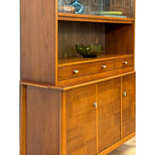 Load image into Gallery viewer, Vintage Hutch by Paine Furniture MCM China Cabinet, Parquet Doors, Glass Sliding
