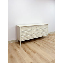 Load image into Gallery viewer, Vintage Thomasville Paoletti Faux Bamboo 9 Drawer Dresser White Hollywood Regency
