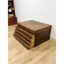 Load image into Gallery viewer, Antique Hamilton Printing Cabinet, Four Drawer Dark Oak Wood Dresser Collectable
