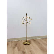 Load image into Gallery viewer, Vintage Towel Rack Brass Regency Freestanding Scarf Rack Hollywood Regency MCM
