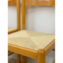 Load image into Gallery viewer, Hank Lowenstein Style Blonde Rush Seat Dining Chair Set of Four MCM
