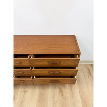 Load image into Gallery viewer, Vintage United MCM Nine Drawer Lowboy Dresser Collectible Mid Century Walnut
