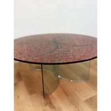 Load image into Gallery viewer, Postmodern Confetti Round Coffee Table Sculptural Glass Legs Vintage Collectable
